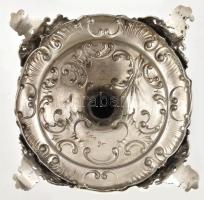 Ezüst (Ag) neorokokó gyertyatartó, nemesi koronás monogrammal, jelzett, hibátlan, nettó: 610 g, m: 3...