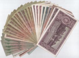 29db-os Pengő bankjegytétel + Olaszország / Velence / Osztrák-magyar megszállás 1918. 5c + 50c + 1L ...