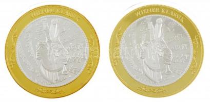 DN "Wolfgang Amadeus Mozar / Wiener Klassik" aranyozott és ezüstözött fém emlékérem, krist...