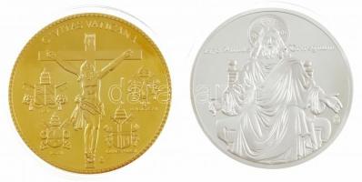 DN "Benedictus XVI P.M. / Civitas Vaticana" aranyozott fém emlékérem (70mm) + "Ioanne...