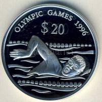 Tuvalu 1994. 20$ Ag "Olimpiai játékok-úszás" T:PP