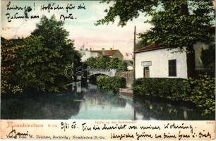 1905 Neunkirchen, Idylle an der Schwarzau / riverside, bridge (EK)