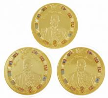 DN 3 darabos Ferenc Józsefet életének különböző szakaszaiban ábrázoló, részben multicolor festett em...