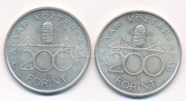 1993. 200Ft Ag "MNB" + 1994. 200Ft Ag "Deák" T:1-,2 patina
Adamo F13, F13.1
