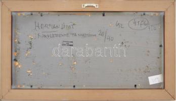 Herman Lipót (1884-1972): Naplemente tanulmány. Olaj, karton, jelezve jobbra lent. Hátoldalán autogr...