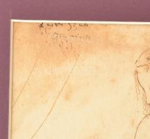 László Gyula (1910-1998): Női akt. Tus, papír, jelzett, paszpartuban 17x24 cm