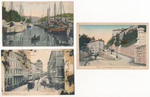 Fiume, Rijeka; 5 db régi képeslap vegyes minőségben / 5 pre-1945 postcards in mixed quality