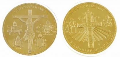 DN "Leo XIII P.M. / Civitas Vaticana" aranyozott, részben multicolor festett emlékérem (70...