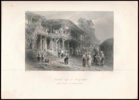 1840 Turkish Cafe at Rutzschuk, William Henry Bartlett (1809-1854), metszet, 12×18 cm