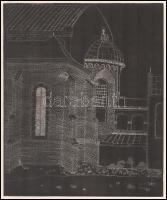 Szunyoghy András (1946-): Templomrom Monotípia papír. Jelzett, 24x21 cm