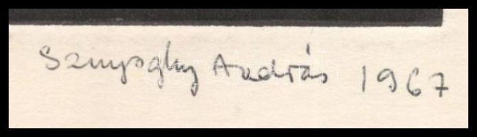 Szunyoghy András (1946-): Templomrom Monotípia papír. Jelzett, 24x21 cm