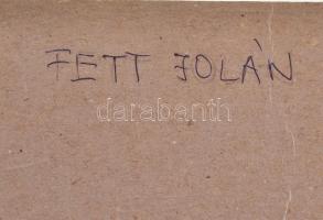 Fett Jolán (1927-2009): Szentendre. Tus, papír, paszpartuban, jelzett, 14x19 cm