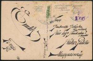 1926 Nő levéllel, Beléuel Paris fotólap, hátoldalon a bélyeget eltávolították az alatta lévő üzenet ...