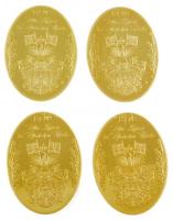 DN 4 darabos aranyozott, kristályberakásos emlékérem tétel "Die Kaiser des Deutscher Reichs&quo...