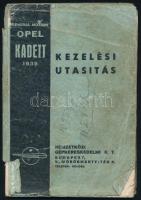 1939 Opel Kadett kezelési utasítás, sok képpel, borító lejár, megviselt állapotban
