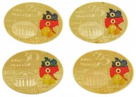 2014. "25 Jahre Mauerfall 1989-2014" aranyozott, részben multicolor festett, kristályberak...