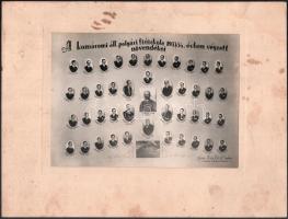1934 Komáromi állami polg. fiúiskola tablója kartonon, Lőwy József komáromi fényképész felvétele, karton kissé foltos, 15x21,5 cm