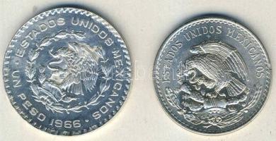 Mexikó 1947. 1P Ag T:1-/2+ + 1966. 1P Ag T:2/2+