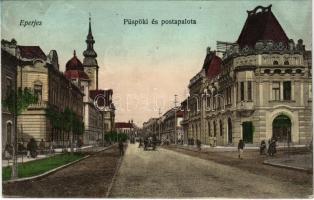 1915 Eperjes, Presov; Püspöki palota és postapalota. Molnár Jenő kiadása / bishops palace, post office