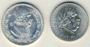 Mexikó 1947. 1P Ag T:1-/2+ + 1966. 1P Ag T:2/2+