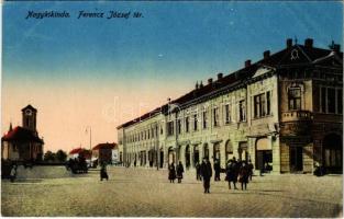 Nagykikinda, Kikinda; Ferenc József tér, üzletek, könyvkereskedés / square, shops