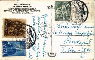 1938 Komárom, Komárno; bevonulás, Vitéz Nagybányai Horthy Miklós Magyarország kormányzója fehér lovo...