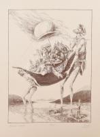 Simon András (1958-): 6 db grafika, ofszet, papír, mindegyik jelzett és számozott, lapméret: 50X40 c...