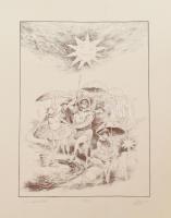 Simon András (1958-): 6 db grafika, ofszet, papír, mindegyik jelzett és számozott, lapméret: 50X40 c...