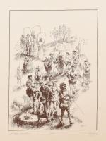 Simon András (1958-): 6 db grafika, ofszet, papír, mindegyik jelzett és számozott, lapméret: 50X40 c...