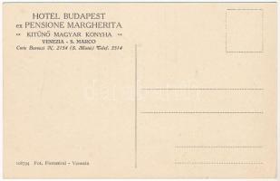 Venezia, Venice; Hotel Budapest (ex Margherita) kitűnő magyar konyha. Magyar szálloda és étterem Vel...