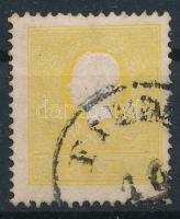1858 2kr II. type, yellow, shifted perforation "FIUM(E)" Certificate: Strakosch, 1858 2kr II. tipus sárga elfogazott bélyeg, szép nyomat "FIUM(E)" Certificate: Strakosch