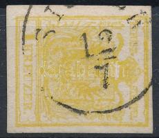 1850 1kr MP III citromsárga SI(SE)K Certificate: Strakosch