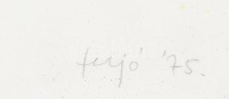 Fajó János (1937-2018): Piskóták I., 1975. Szitanyomat, papír. Jelzett, számozott (15/28.). Sérült (...