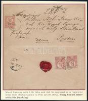 1871 Ajánlott levél Kőnyomat 5kr és 2 x Réznyomat 5kr vegyes bérmentesítéssel SZABADSZÁLLÁS - Pest. Az egyetlen ilyen ismert bérmentesítés!