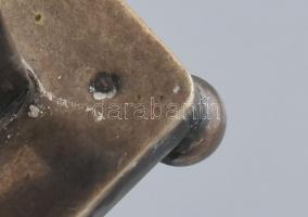 Ezüst (Ag) Art Deco olaj, ecet tartó, üvegbetéttel, jelzett, hibátlan, nettó: 387 g, m: 26 cm