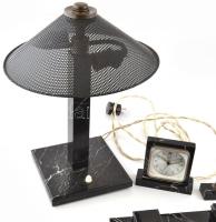 Íróasztal készlet, márvány, sérülésekkel, vegyes méretben