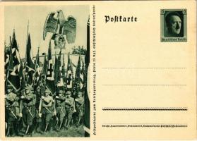 Festpostkarte zum Reichsparteitag / Nuremberg Rally, NSDAP German Nazi Party propaganda; 6 Ga. Adolf Hitler