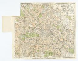 Straubes Taschenplan von Berlin mit Verkehrslinien, 1:25 000, utcajegyzékkel, 41×47 cm