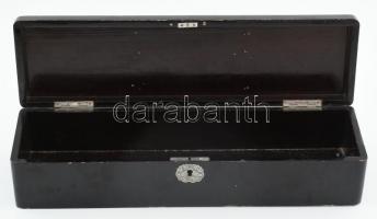 Régi keleti doboz, kopott, korának megfelelő sérülésekkel, 10x35 cm