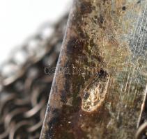 Aranyozott ezüst (Ag) színházi táska. Jelzett, kis sérülésekkel, nettó: 226 g