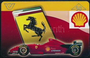Shell Ferrari Forma-1 autót ábrázoló osztrák telefonkártya