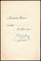 Szokásrend. II. kiadás. A csoport "dominus praesens maiorja", Koiss Géza által DEDIKÁLT pé...