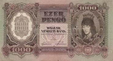 1943. 1000P(3x)egymásutáni illetve kis ugrású sorszámokkal T:II+