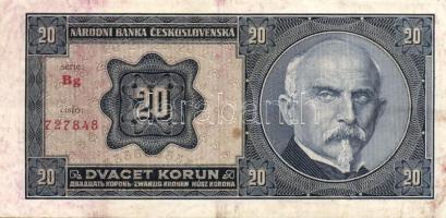 Csehszlovákia 1926. 20K(2x)egymásutáni sorszámokkal T:II
