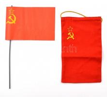 Szovjetunió szövet asztali zászló, 23x14 cm + papírzászló / USSR flags