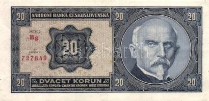 Csehszlovákia 1926. 20K(2x)egymásutáni sorszámokkal T:II