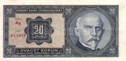 Csehszlovákia 1926. 20K(3x)egymásutáni sorszámokkal T:II