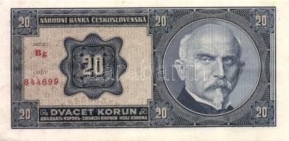 Csehszlovákia 1926. 20K(3x)egymásutáni sorszámokkal T:II