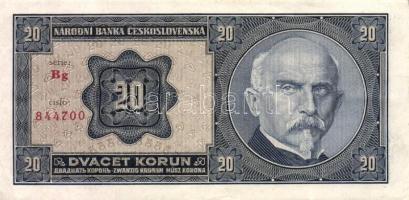 Csehszlovákia 1926. 20K(3x)egymásutáni sorszámokkal T:II