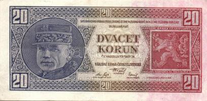 Csehszlovákia 1926. 20K(3x)egymásutáni sorszámokkal T:II